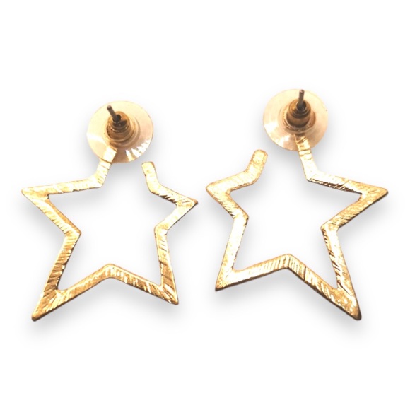 Gold plated star earrings - Picture 4 of 4